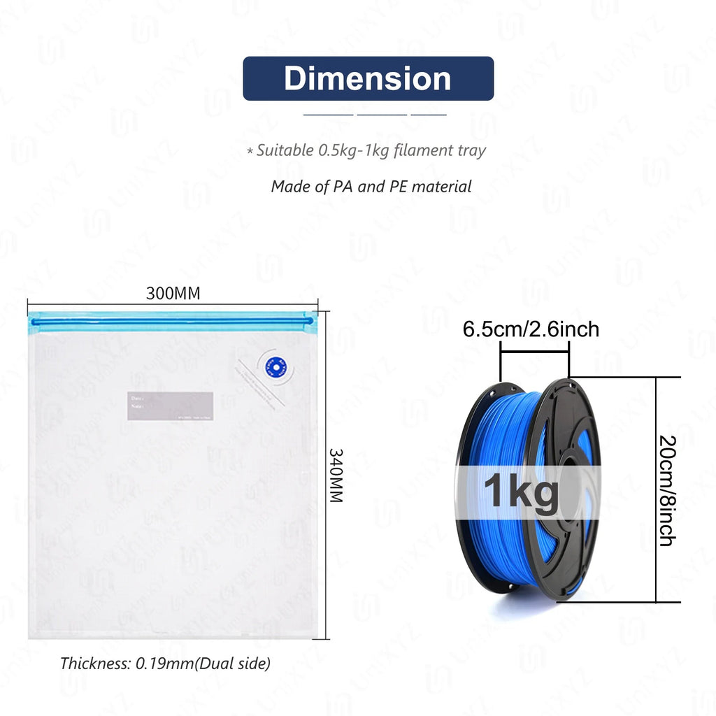 3D Printer PLA ABS TPU PETG 1kg Filament Vacuum Storage Bags Keep Material Dry Avoid Moisture Consumable Safekeep Filament Bag - Tango's Tech3D Printer PLA ABS TPU PETG 1kg Filament Vacuum Storage Bags Keep Material Dry Avoid Moisture Consumable Safekeep Filament BagTango's TechTango's Tech