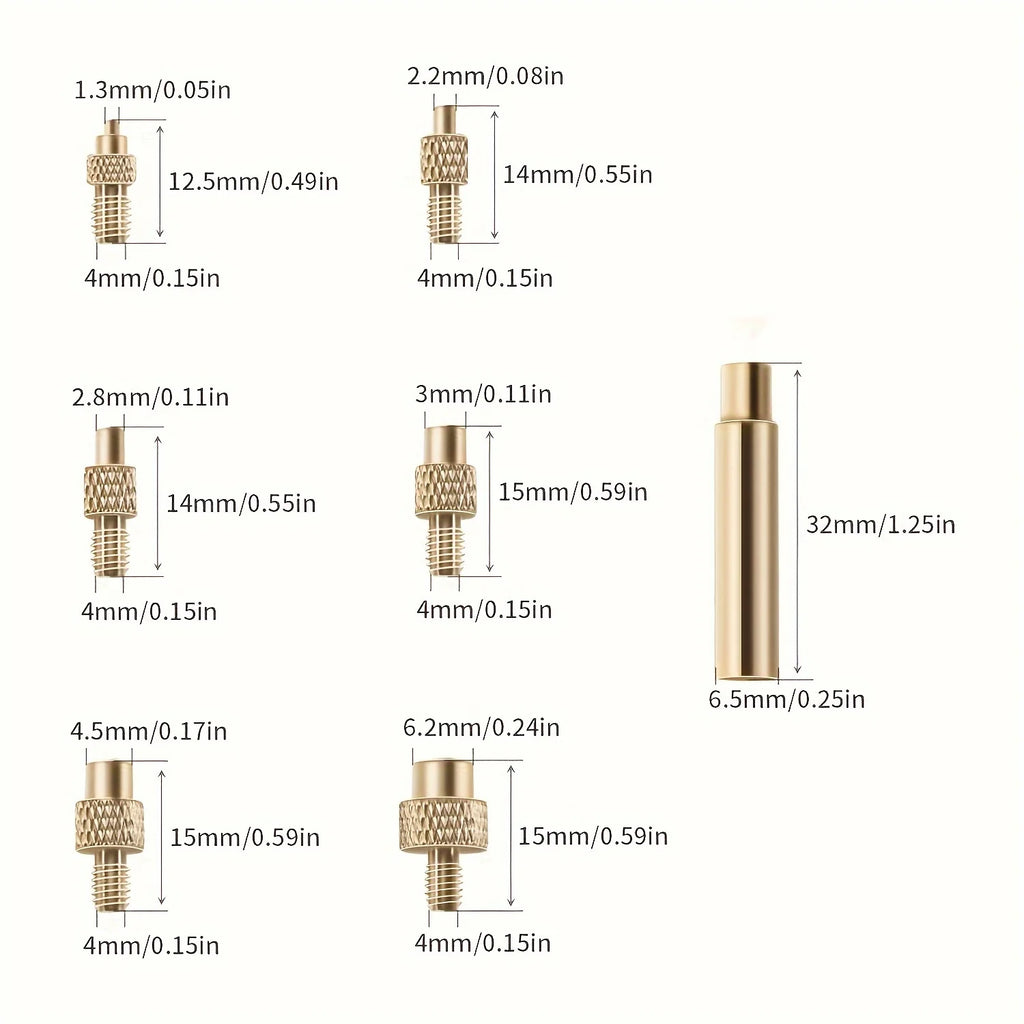 Heat Set Insert Soldering Iron Tip Head M2 M3 M4 M5 M6 M8 Hot Melt Insets Nut Brass Embedded Thread Insertion Kit For Plastic
