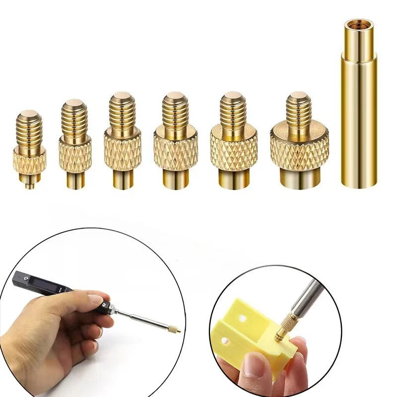 Heat Set Insert Soldering Iron Tip Head M2 M3 M4 M5 M6 M8 Hot Melt Insets Nut Brass Embedded Thread Insertion Kit For Plastic
