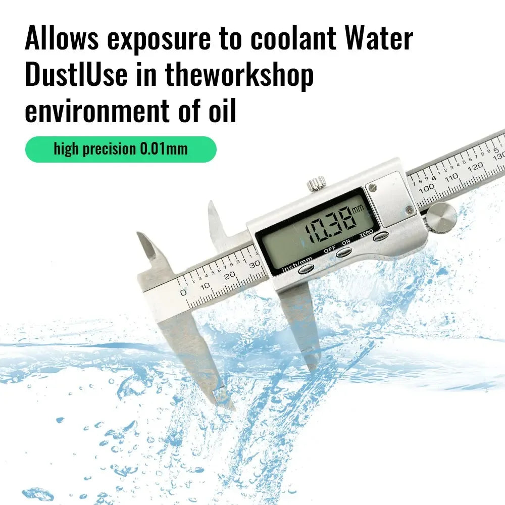 Digital Vernier Caliper 6-Inch/150mm — Stainless Steel, 0.01mm Precision