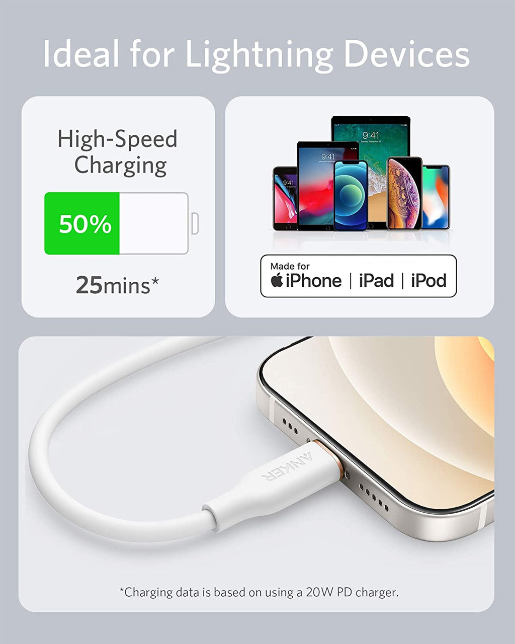 Anker <b>641</b> USB-C to Lightning Cable (Flow, 3 ft Silicone) - Tango's TechAnker <b>641</b> USB-C to Lightning Cable (Flow, 3 ft Silicone)AnkerTango's Tech