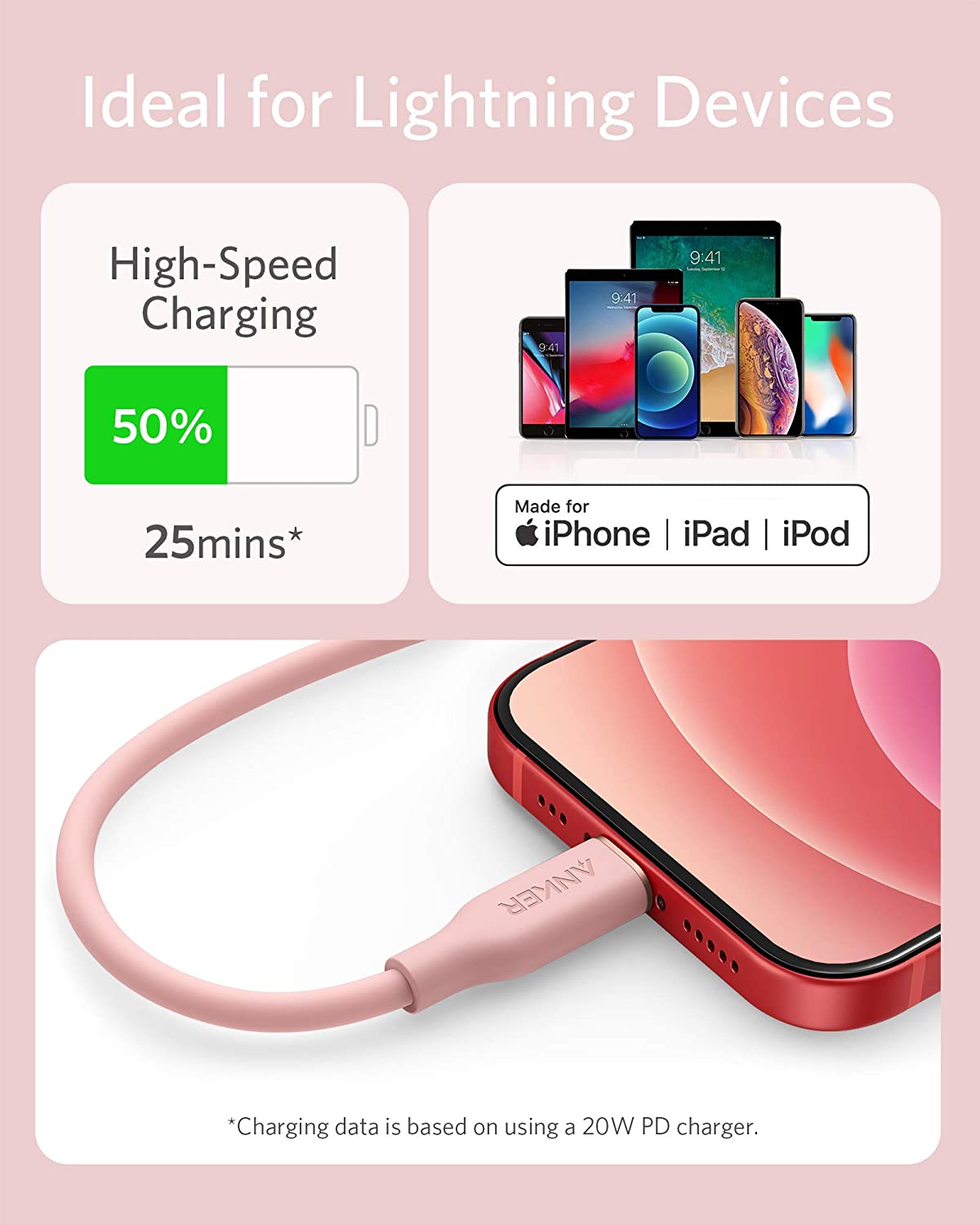 Anker <b>641</b> USB-C to Lightning Cable (Flow, 3 ft Silicone) - Tango's TechAnker <b>641</b> USB-C to Lightning Cable (Flow, 3 ft Silicone)AnkerTango's Tech