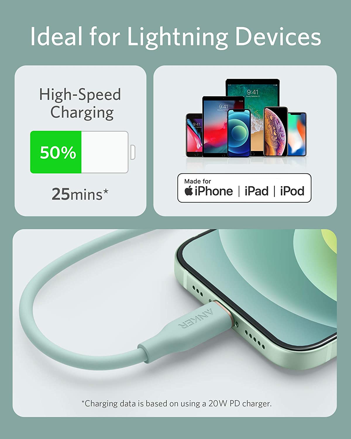Anker <b>641</b> USB-C to Lightning Cable (Flow, 3 ft Silicone) - Tango's TechAnker <b>641</b> USB-C to Lightning Cable (Flow, 3 ft Silicone)AnkerTango's Tech
