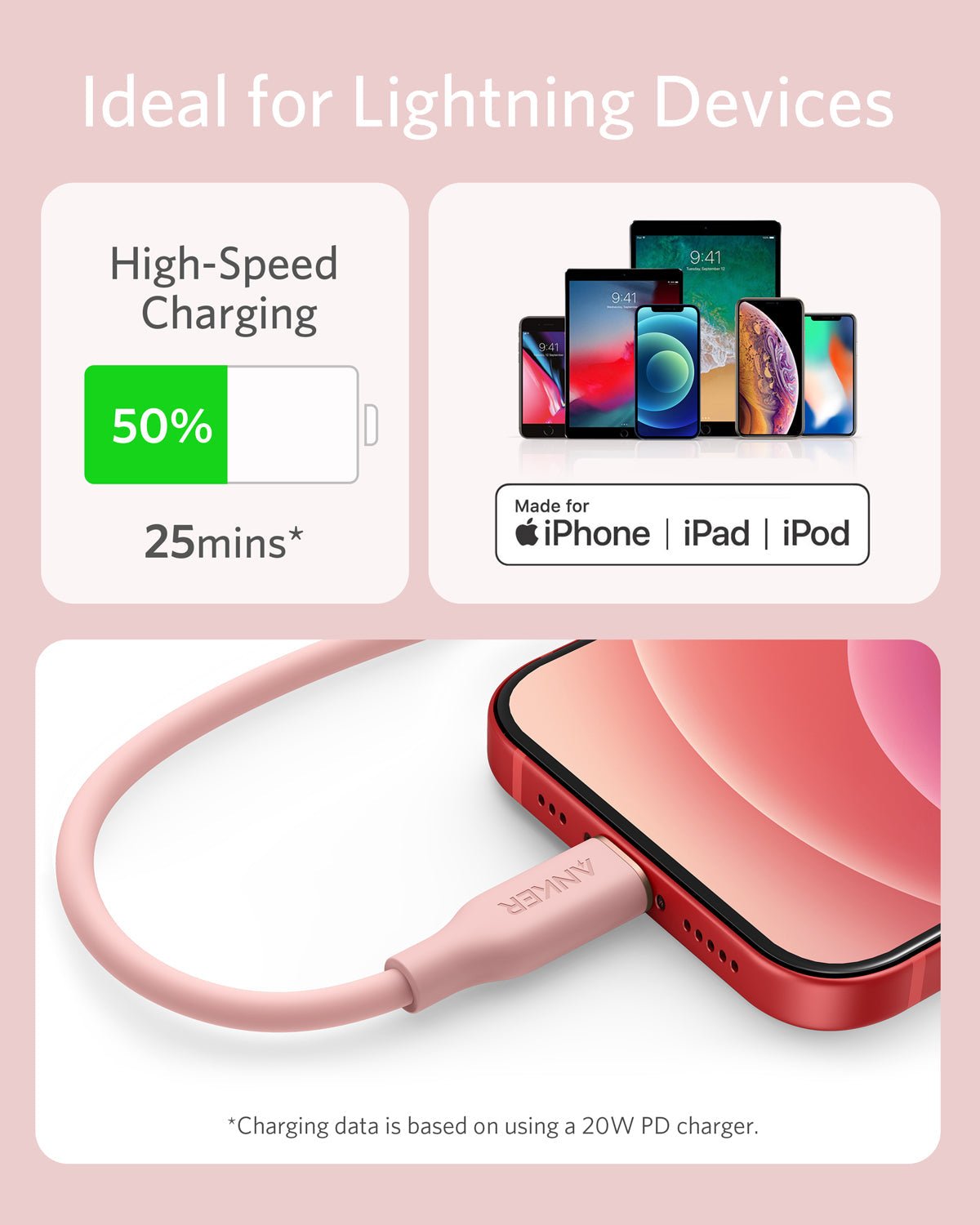 Anker <b>641</b> USB-C to Lightning Cable (Flow, 3 ft Silicone) - Tango's TechAnker <b>641</b> USB-C to Lightning Cable (Flow, 3 ft Silicone)AnkerTango's Tech