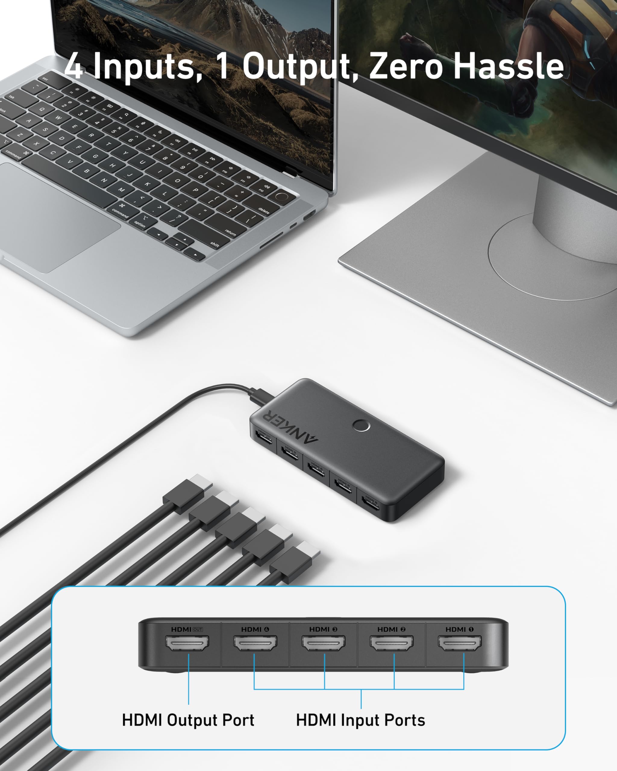 Anker HDMI Switch (4 in 1 Out, 4K HDMI) - Tango's TechAnker HDMI Switch (4 in 1 Out, 4K HDMI)AnkerTango's Tech