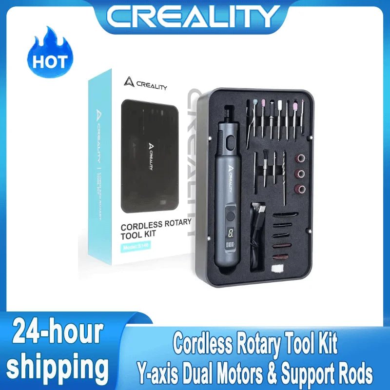 Creality Cordless Rotary Tool for 3D Prints Finishing 24-in-1 USB Charging 6-Speed Power Rotary Tool Kit for 3D Print Crafts - Tango's TechCreality Cordless Rotary Tool for 3D Prints Finishing 24-in-1 USB Charging 6-Speed Power Rotary Tool Kit for 3D Print CraftsTango's TechTango's Tech