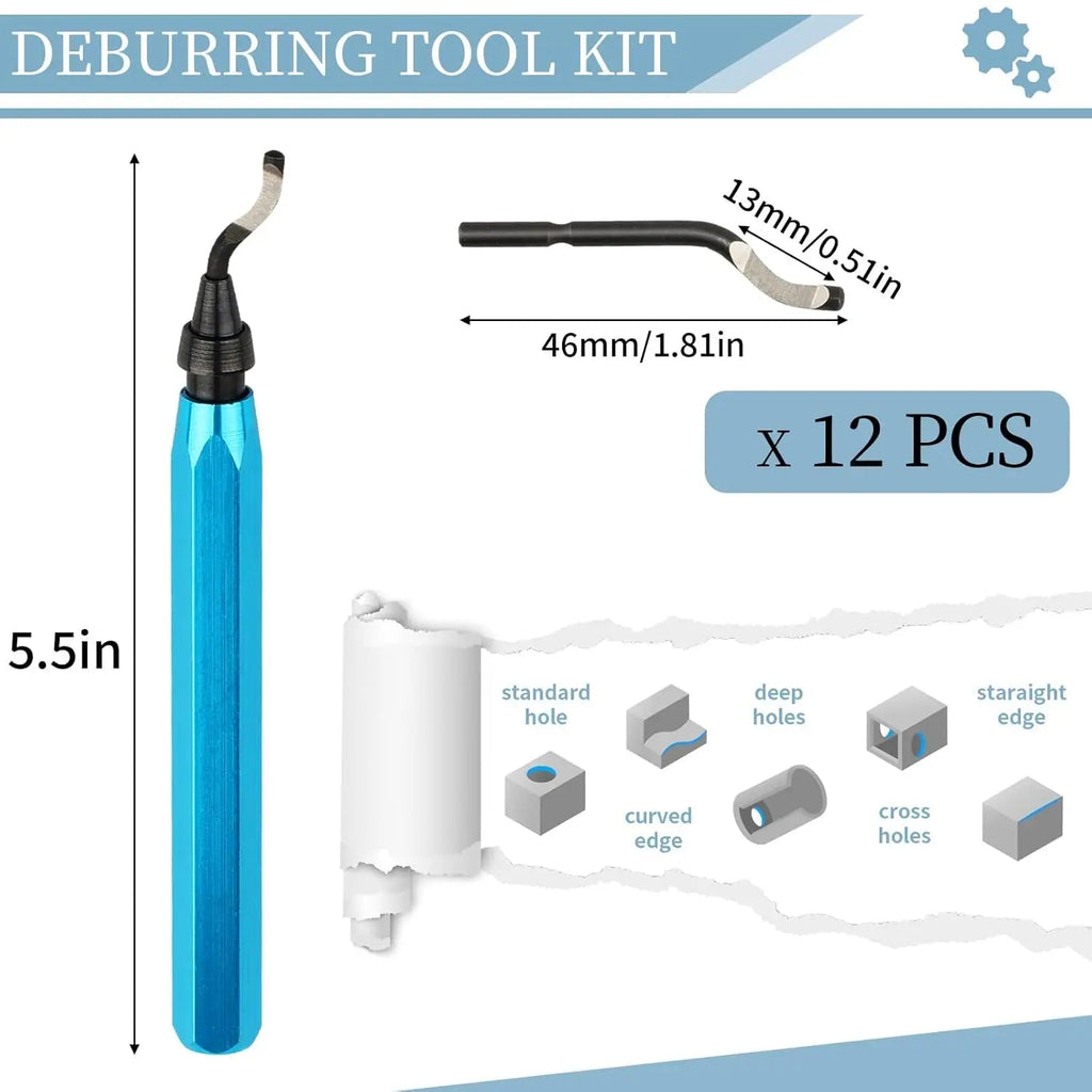Deburring Tool with 12 High Speed Steel Blades, Deburring Tool 3D Printing, Deburring Tool for Metal,Plastic, 3D Printed Edges - Tango's TechDeburring Tool with 12 High Speed Steel Blades, Deburring Tool 3D Printing, Deburring Tool for Metal,Plastic, 3D Printed EdgesTango's TechTango's Tech