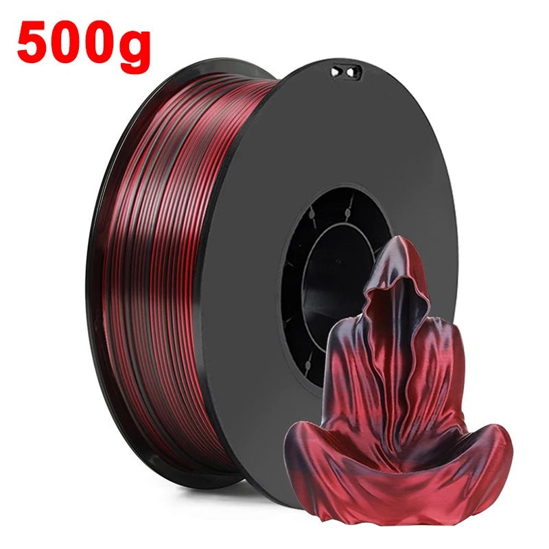 Dual Color Silk PLA Filament 1.75mm, Purple Black Red Coextrusion Shiny 3D Printer Filament, 500g 250g 1000g - Tango's TechDual Color Silk PLA Filament 1.75mm, Purple Black Red Coextrusion Shiny 3D Printer Filament, 500g 250g 1000gTango's TechTango's Tech