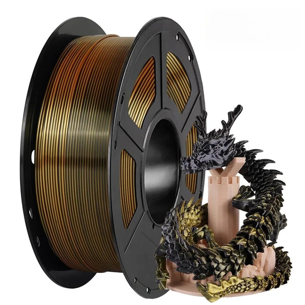 Dual Color Silk PLA Filament 1.75mm, Purple Black Red Coextrusion Shiny 3D Printer Filament, 500g 250g 1000g - Tango's TechDual Color Silk PLA Filament 1.75mm, Purple Black Red Coextrusion Shiny 3D Printer Filament, 500g 250g 1000gTango's TechTango's Tech