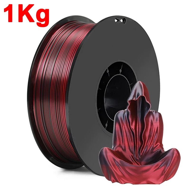 Dual Color Silk PLA Filament 1.75mm, Purple Black Red Coextrusion Shiny 3D Printer Filament, 500g 250g 1000g - Tango's TechDual Color Silk PLA Filament 1.75mm, Purple Black Red Coextrusion Shiny 3D Printer Filament, 500g 250g 1000gTango's TechTango's Tech