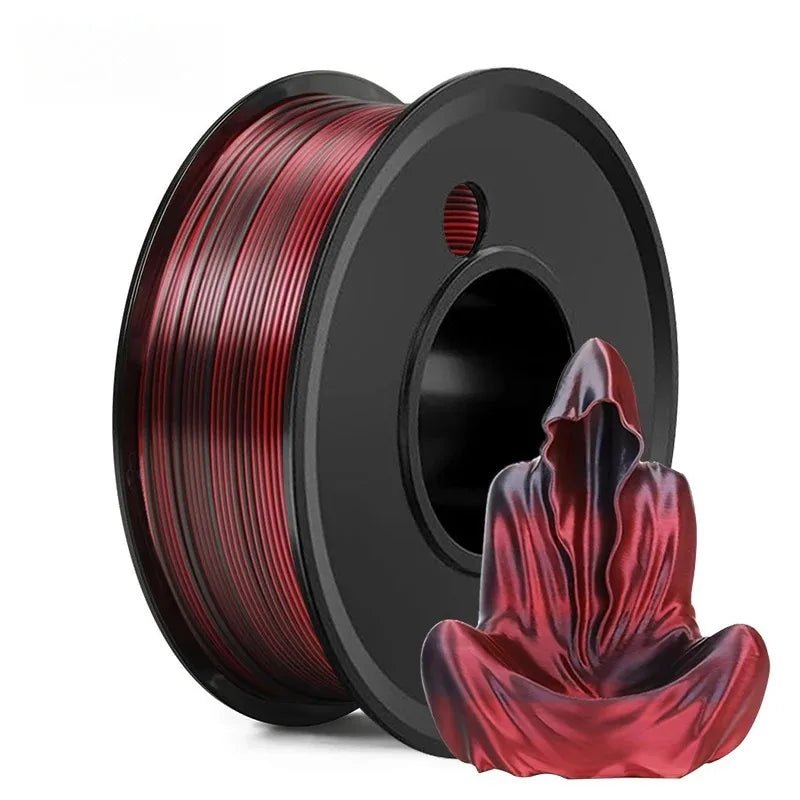Dual Color Silk PLA Filament 1.75mm, Purple Black Red Coextrusion Shiny 3D Printer Filament, 500g 250g 1000g - Tango's TechDual Color Silk PLA Filament 1.75mm, Purple Black Red Coextrusion Shiny 3D Printer Filament, 500g 250g 1000gTango's TechTango's Tech