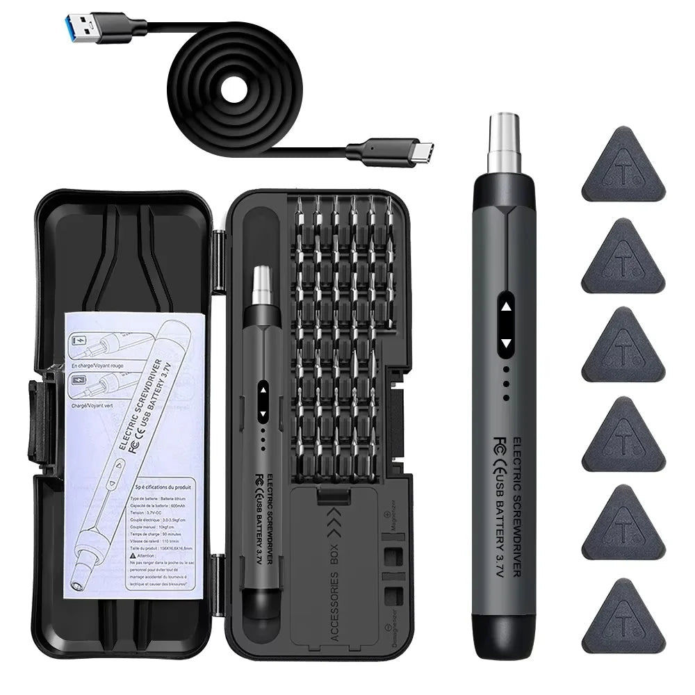 Electric Screwdriver Set Precision Power Tool Kit Rechargeable Wireless Mini Small Bits PC Mobile Phone Repair Tools DIY CRV - Tango's TechElectric Screwdriver Set Precision Power Tool Kit Rechargeable Wireless Mini Small Bits PC Mobile Phone Repair Tools DIY CRVTango's TechTango's Tech