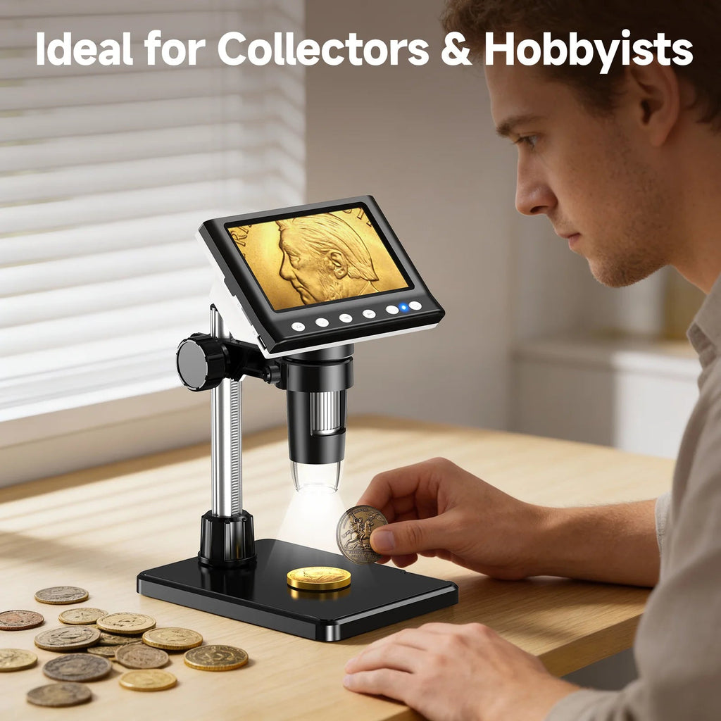 Hayve 4.3'' Digital Microscope 1600X USB Microscope 1080p Soldering Microscope with 8 LEDs Compatible with Windows/Mac OS (DM7) - Tango's TechHayve 4.3'' Digital Microscope 1600X USB Microscope 1080p Soldering Microscope with 8 LEDs Compatible with Windows/Mac OS (DM7)Tango's TechTango's Tech