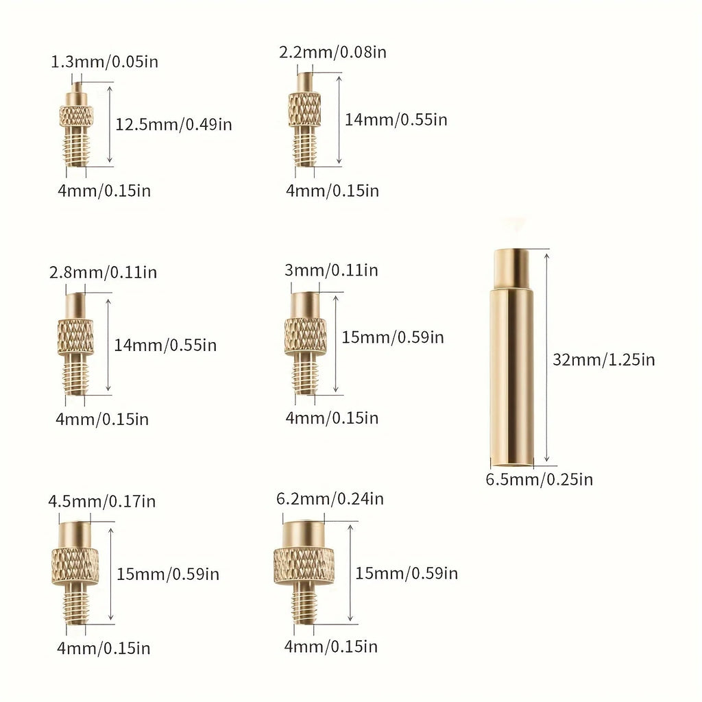 Heat Set Insert Soldering Iron Tip Head M2 M3 M4 M5 M6 M8 Hot Melt Insets Nut Brass Embedded Thread Insertion Kit For Plastic - Tango's TechHeat Set Insert Soldering Iron Tip Head M2 M3 M4 M5 M6 M8 Hot Melt Insets Nut Brass Embedded Thread Insertion Kit For PlasticTango's TechTango's Tech