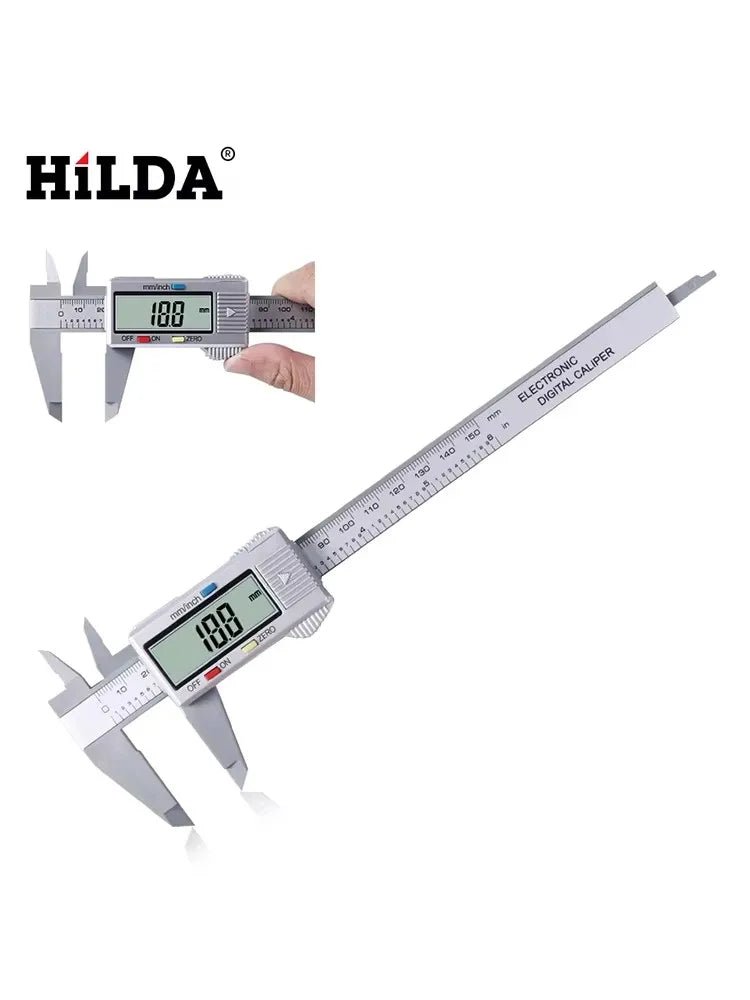 HILDA Electronic Digital Caliper Carbon Fibre Plastic Vernier Caliper Micrometer Ruler High Precision Measuring Gauge Tool - Tango's TechHILDA Electronic Digital Caliper Carbon Fibre Plastic Vernier Caliper Micrometer Ruler High Precision Measuring Gauge ToolTango's TechTango's Tech