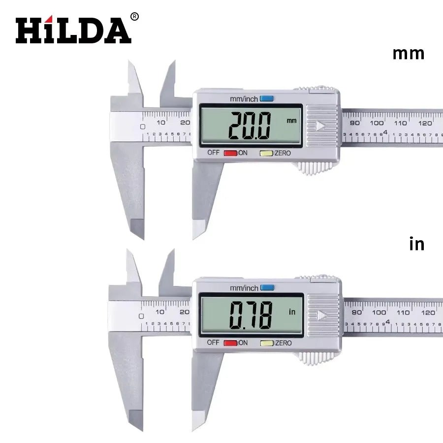 HILDA Electronic Digital Caliper Carbon Fibre Plastic Vernier Caliper Micrometer Ruler High Precision Measuring Gauge Tool - Tango's TechHILDA Electronic Digital Caliper Carbon Fibre Plastic Vernier Caliper Micrometer Ruler High Precision Measuring Gauge ToolTango's TechTango's Tech