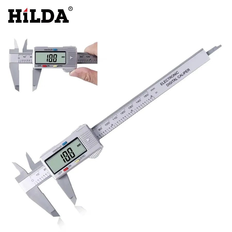 HILDA Electronic Digital Caliper Carbon Fibre Plastic Vernier Caliper Micrometer Ruler High Precision Measuring Gauge Tool - Tango's TechHILDA Electronic Digital Caliper Carbon Fibre Plastic Vernier Caliper Micrometer Ruler High Precision Measuring Gauge ToolTango's TechTango's Tech