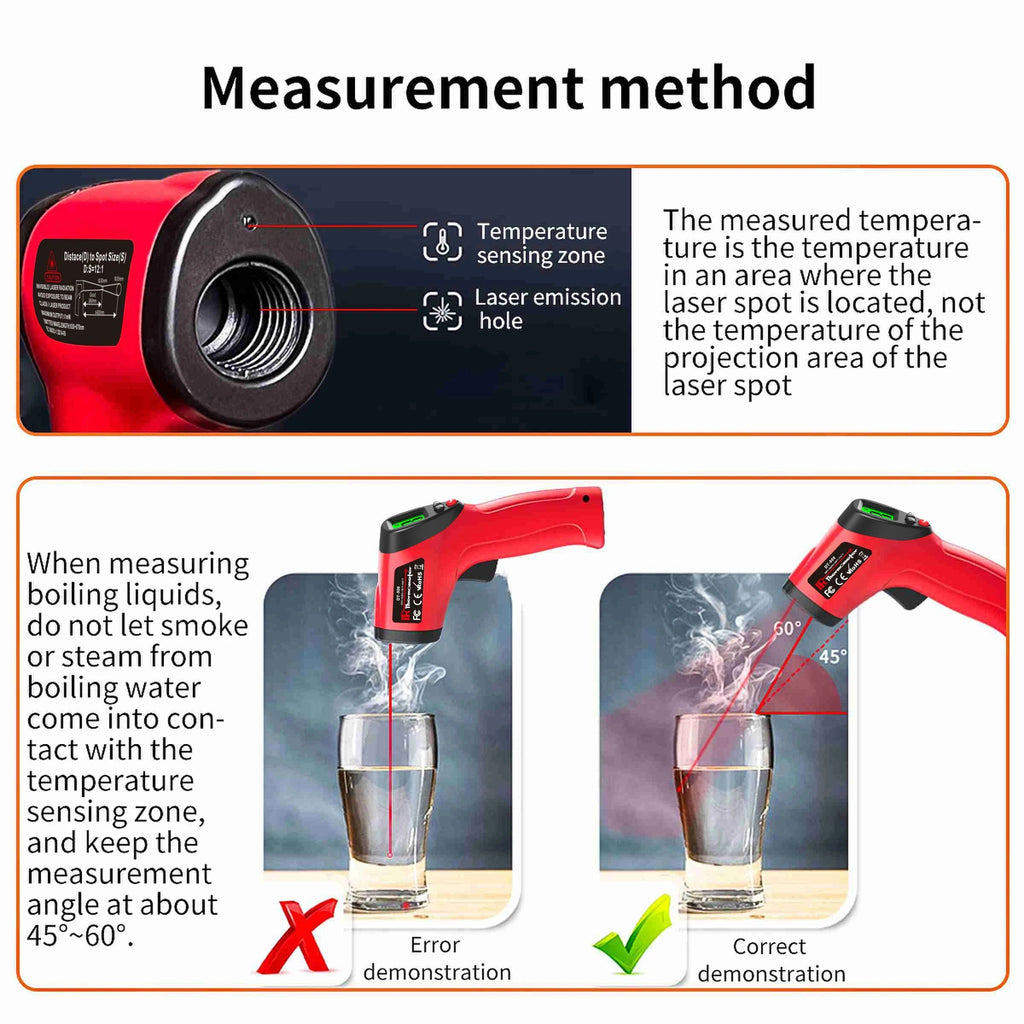 Infrared Thermometer Gun — Non-Contact Laser Pyrometer, -50~500°C with Backlit LCD - Tango's TechInfrared Thermometer Gun — Non-Contact Laser Pyrometer, -50~500°C with Backlit LCDTango's TechTango's Tech