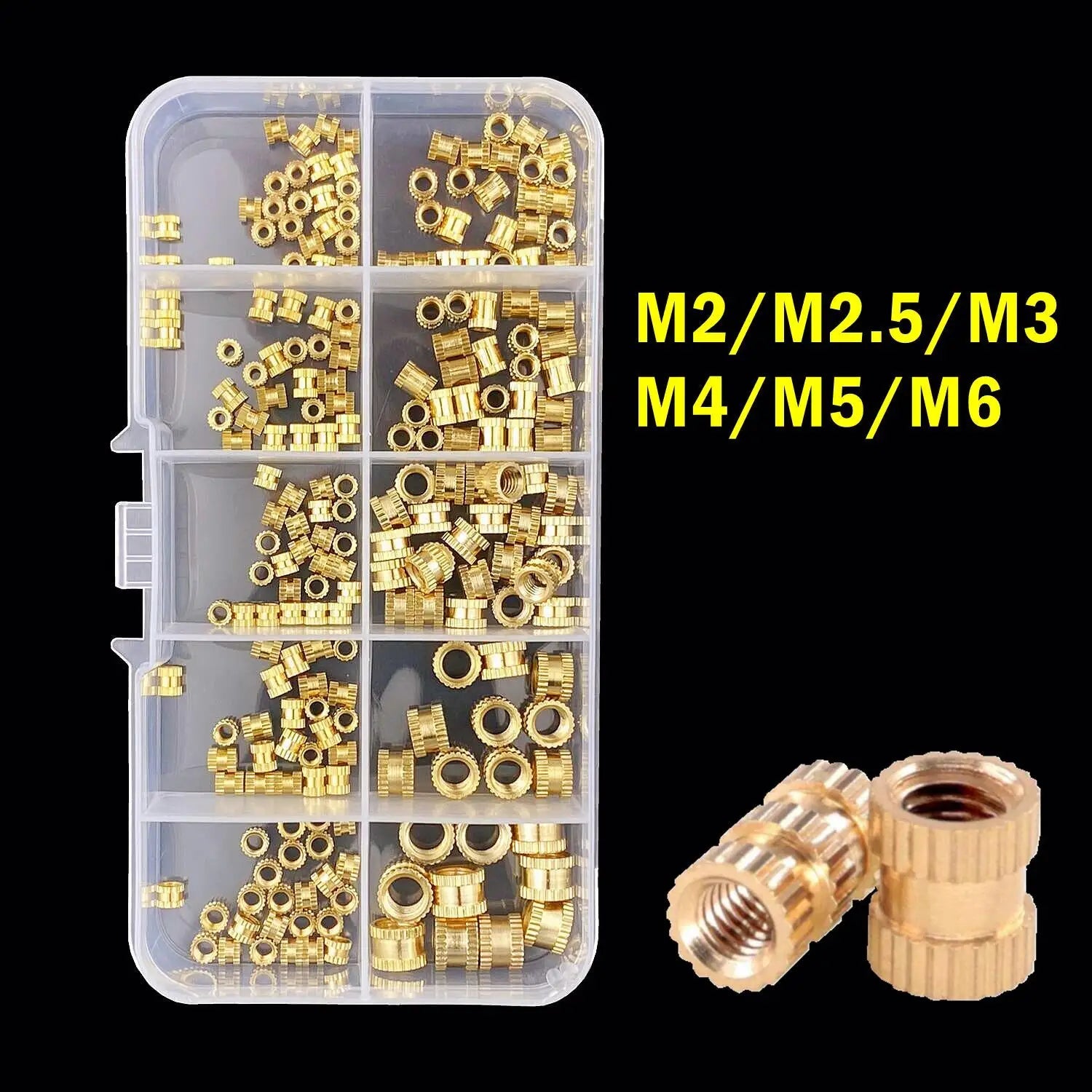 M2 M2.5 M3 M4 M5 M6 Brass Heat Insert Nut Hot Melt Nutinsert Thread Knurled Double Twill Embedment Nuts 3D Printer Accessories - Tango's TechM2 M2.5 M3 M4 M5 M6 Brass Heat Insert Nut Hot Melt Nutinsert Thread Knurled Double Twill Embedment Nuts 3D Printer AccessoriesTango's TechTango's Tech