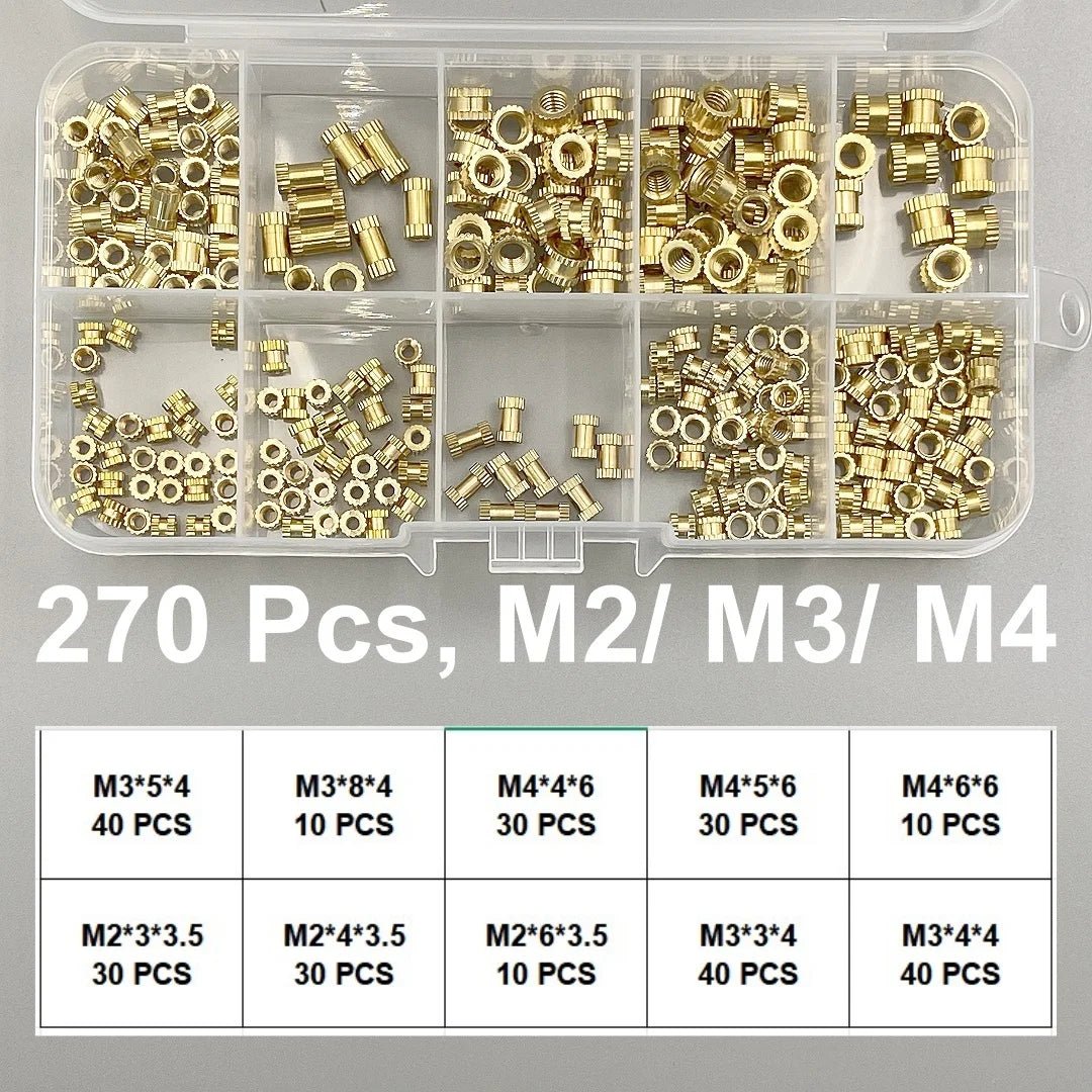 M2 M2.5 M3 M4 M5 M6 Brass Heat Insert Nut Hot Melt Nutinsert Thread Knurled Double Twill Embedment Nuts 3D Printer Accessories - Tango's TechM2 M2.5 M3 M4 M5 M6 Brass Heat Insert Nut Hot Melt Nutinsert Thread Knurled Double Twill Embedment Nuts 3D Printer AccessoriesTango's TechTango's Tech