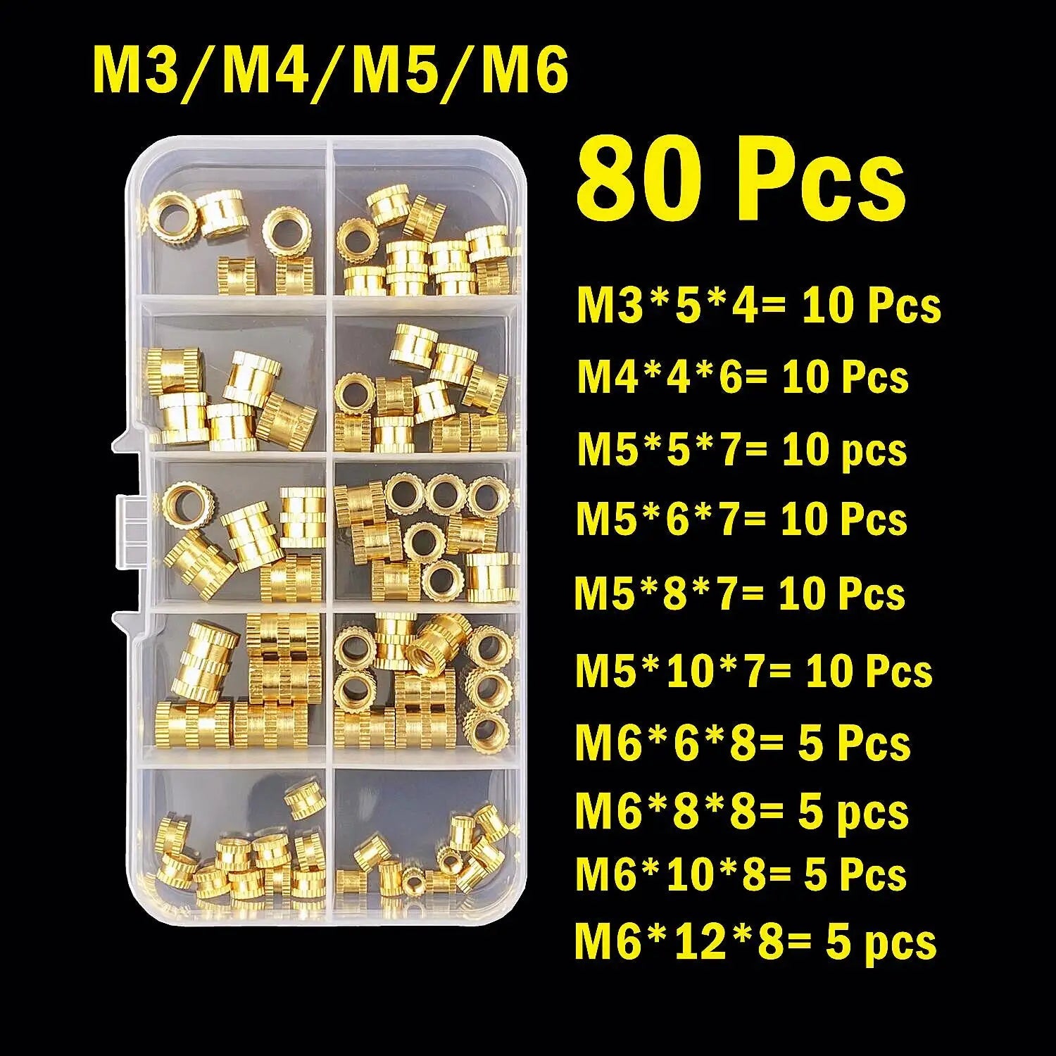 M2 M2.5 M3 M4 M5 M6 Brass Heat Insert Nut Hot Melt Nutinsert Thread Knurled Double Twill Embedment Nuts 3D Printer Accessories - Tango's TechM2 M2.5 M3 M4 M5 M6 Brass Heat Insert Nut Hot Melt Nutinsert Thread Knurled Double Twill Embedment Nuts 3D Printer AccessoriesTango's TechTango's Tech