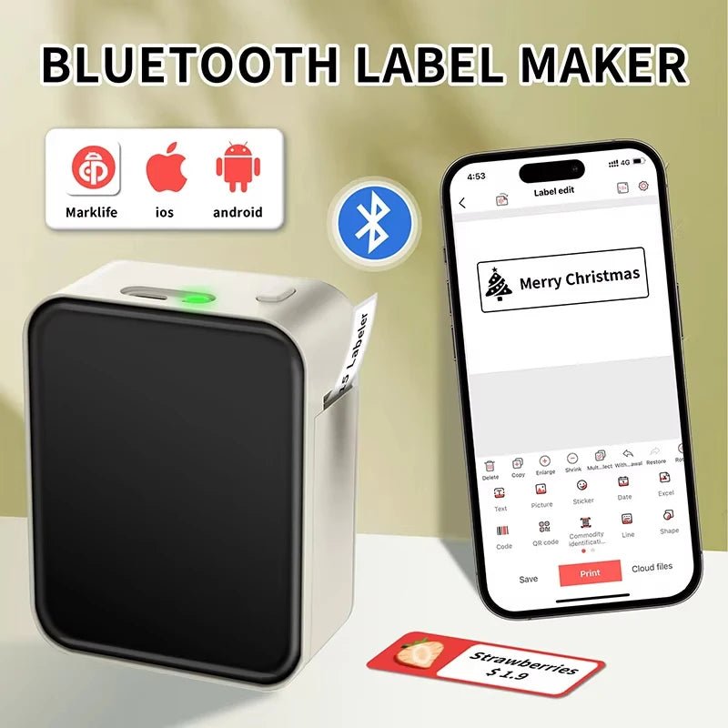 Marklife P15 Thermal Label Printer — Wireless Bluetooth Label Maker, Ink-Free 20ppm Printing - Tango's TechMarklife P15 Thermal Label Printer — Wireless Bluetooth Label Maker, Ink-Free 20ppm PrintingTango's TechTango's Tech