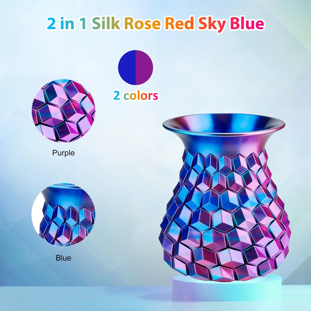 Silk PLA Filament 1.75mm Dual Color Blue Purple, 3D Printer Filament , 250g Spool(0.55lbs) Fits for Most FDM 3D Printers - Tango's TechSilk PLA Filament 1.75mm Dual Color Blue Purple, 3D Printer Filament , 250g Spool(0.55lbs) Fits for Most FDM 3D PrintersTango's TechTango's Tech