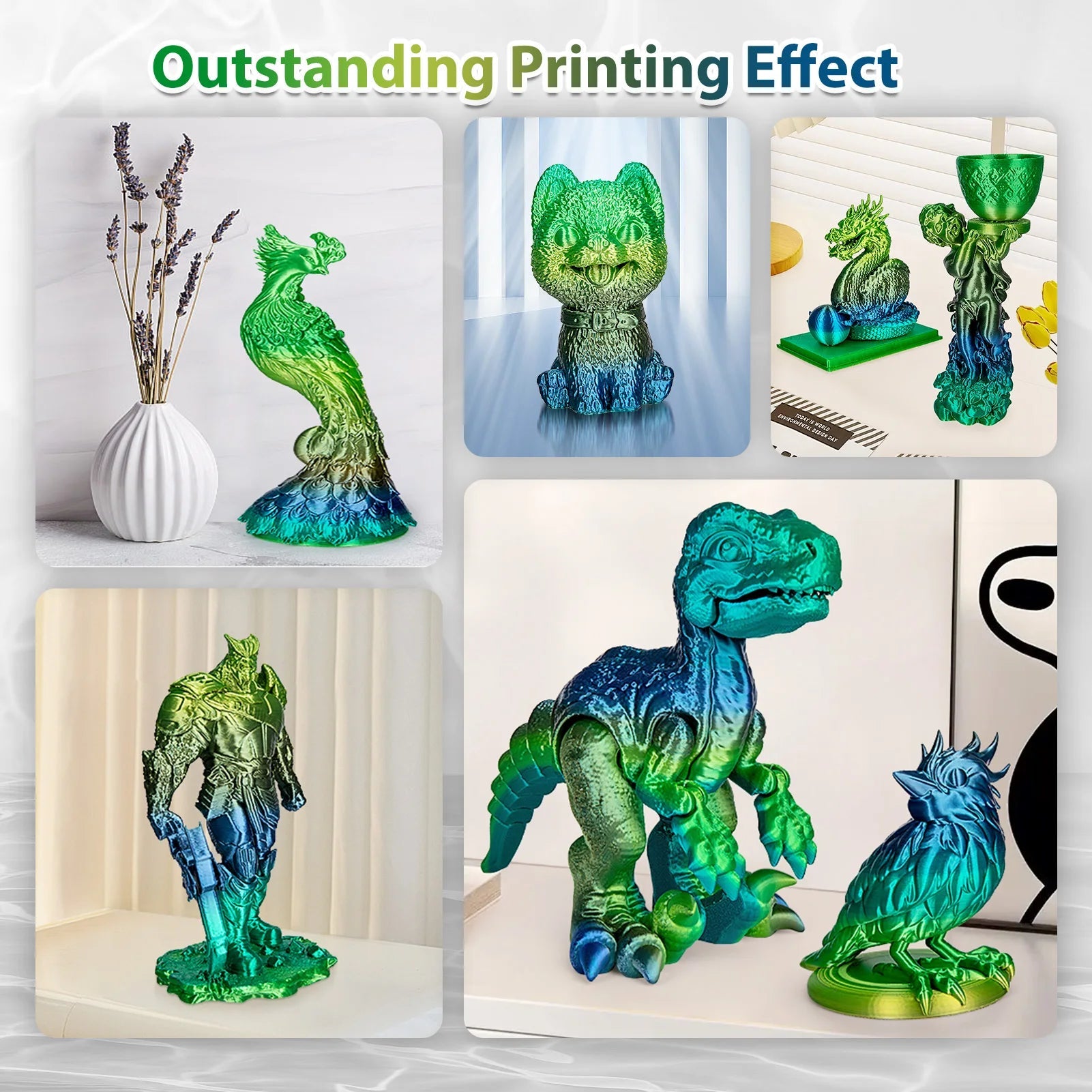 Silk Rainbow PLA Filament 1.75mm Forest Series 500g/1KG Spool Shiny Fast Color Gradient 3D Printer Filament,Fit Most FDM Printer - Tango's TechSilk Rainbow PLA Filament 1.75mm Forest Series 500g/1KG Spool Shiny Fast Color Gradient 3D Printer Filament,Fit Most FDM PrinterTango's TechTango's Tech