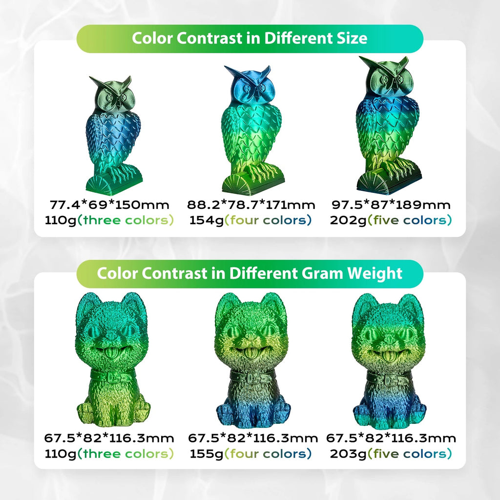Silk Rainbow PLA Filament 1.75mm Forest Series 500g/1KG Spool Shiny Fast Color Gradient 3D Printer Filament,Fit Most FDM Printer - Tango's TechSilk Rainbow PLA Filament 1.75mm Forest Series 500g/1KG Spool Shiny Fast Color Gradient 3D Printer Filament,Fit Most FDM PrinterTango's TechTango's Tech