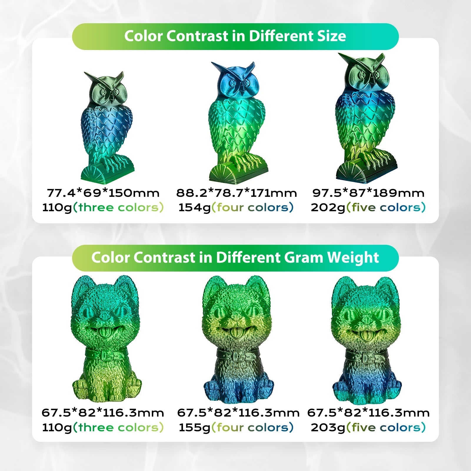 Silk Rainbow PLA Filament 1.75mm Forest Series 500g/1KG Spool Shiny Fast Color Gradient 3D Printer Filament,Fit Most FDM Printer - Tango's TechSilk Rainbow PLA Filament 1.75mm Forest Series 500g/1KG Spool Shiny Fast Color Gradient 3D Printer Filament,Fit Most FDM PrinterTango's TechTango's Tech