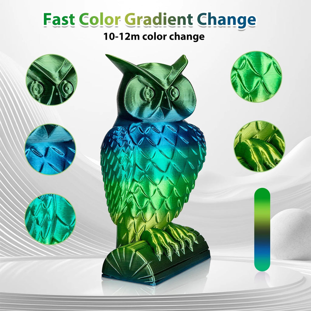 Silk Rainbow PLA Filament 1.75mm Forest Series 500g/1KG Spool Shiny Fast Color Gradient 3D Printer Filament,Fit Most FDM Printer - Tango's TechSilk Rainbow PLA Filament 1.75mm Forest Series 500g/1KG Spool Shiny Fast Color Gradient 3D Printer Filament,Fit Most FDM PrinterTango's TechTango's Tech