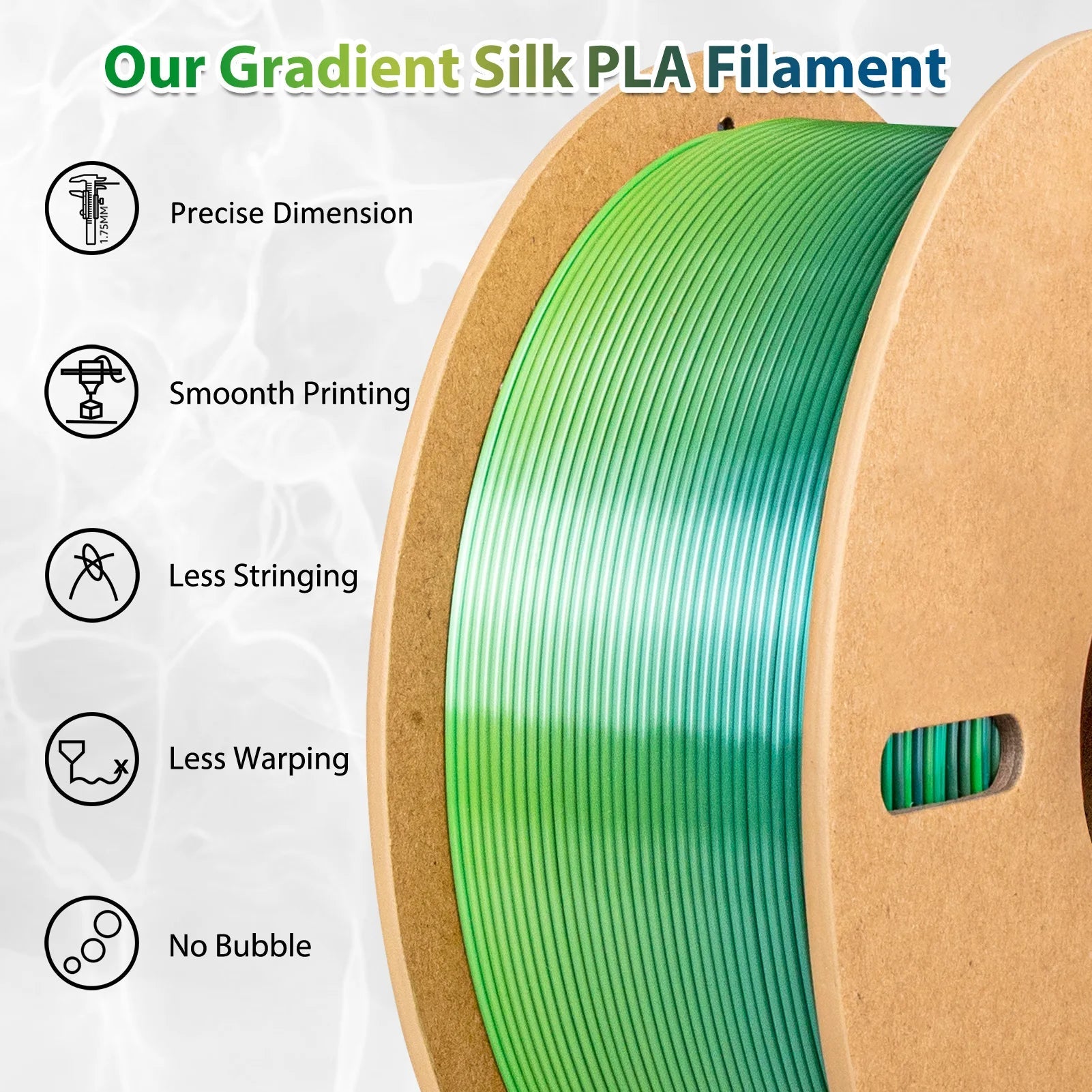 Silk Rainbow PLA Filament 1.75mm Forest Series 500g/1KG Spool Shiny Fast Color Gradient 3D Printer Filament,Fit Most FDM Printer - Tango's TechSilk Rainbow PLA Filament 1.75mm Forest Series 500g/1KG Spool Shiny Fast Color Gradient 3D Printer Filament,Fit Most FDM PrinterTango's TechTango's Tech