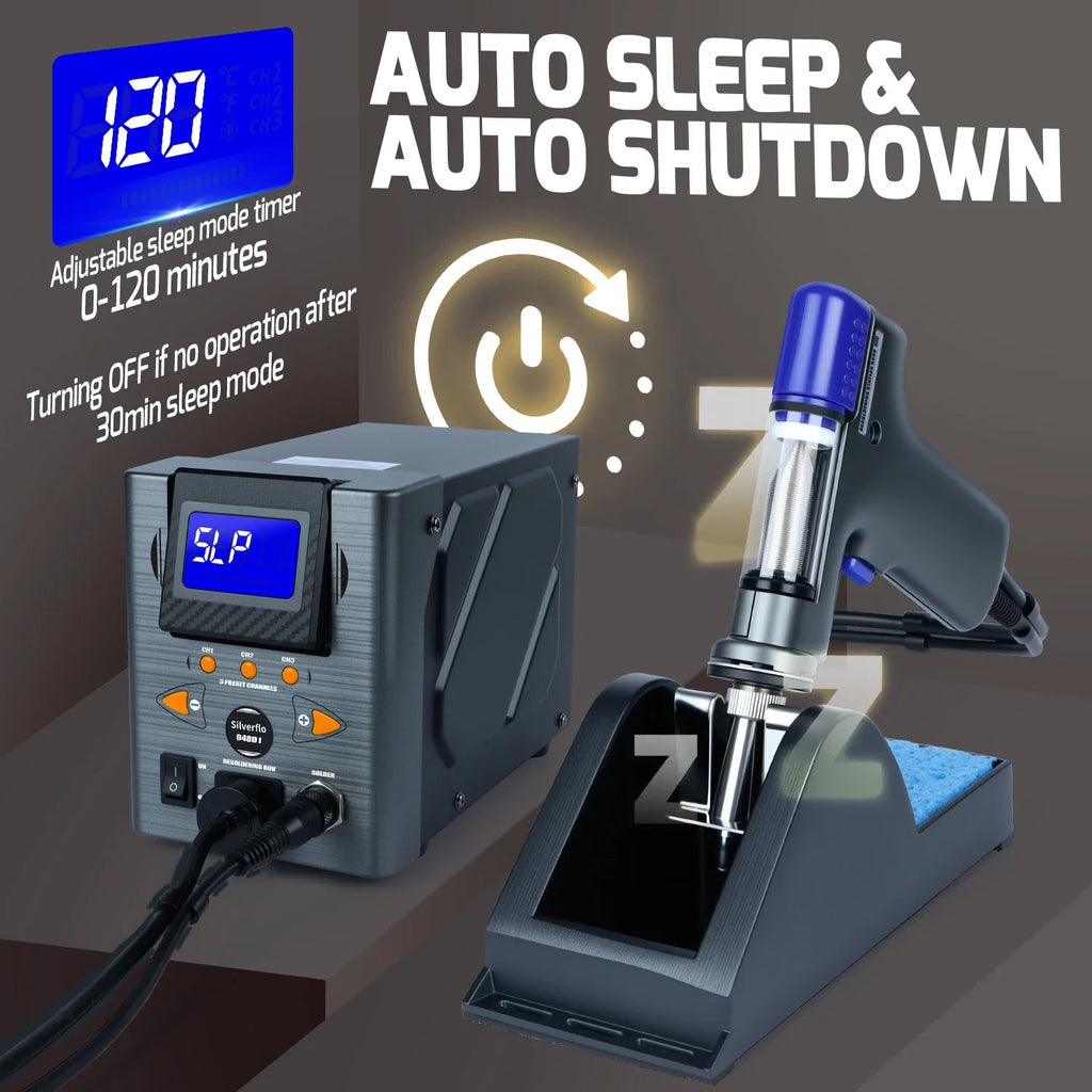 Silverflo 948D-I Desoldering Station 110W Suction Tin Gun Soldering Suction - Tango's TechSilverflo 948D-I Desoldering Station 110W Suction Tin Gun Soldering SuctionTango's TechTango's Tech