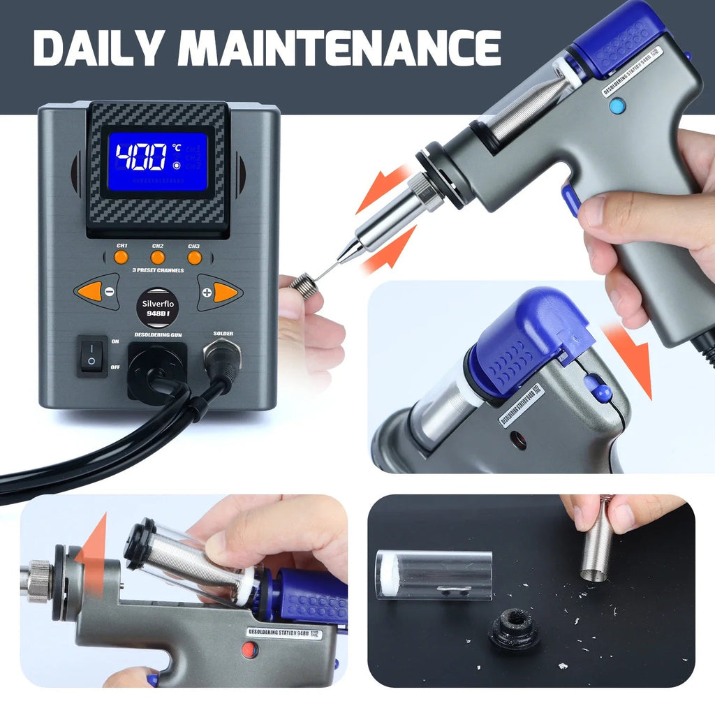 Silverflo 948D-I Desoldering Station 110W Suction Tin Gun Soldering Suction - Tango's TechSilverflo 948D-I Desoldering Station 110W Suction Tin Gun Soldering SuctionTango's TechTango's Tech