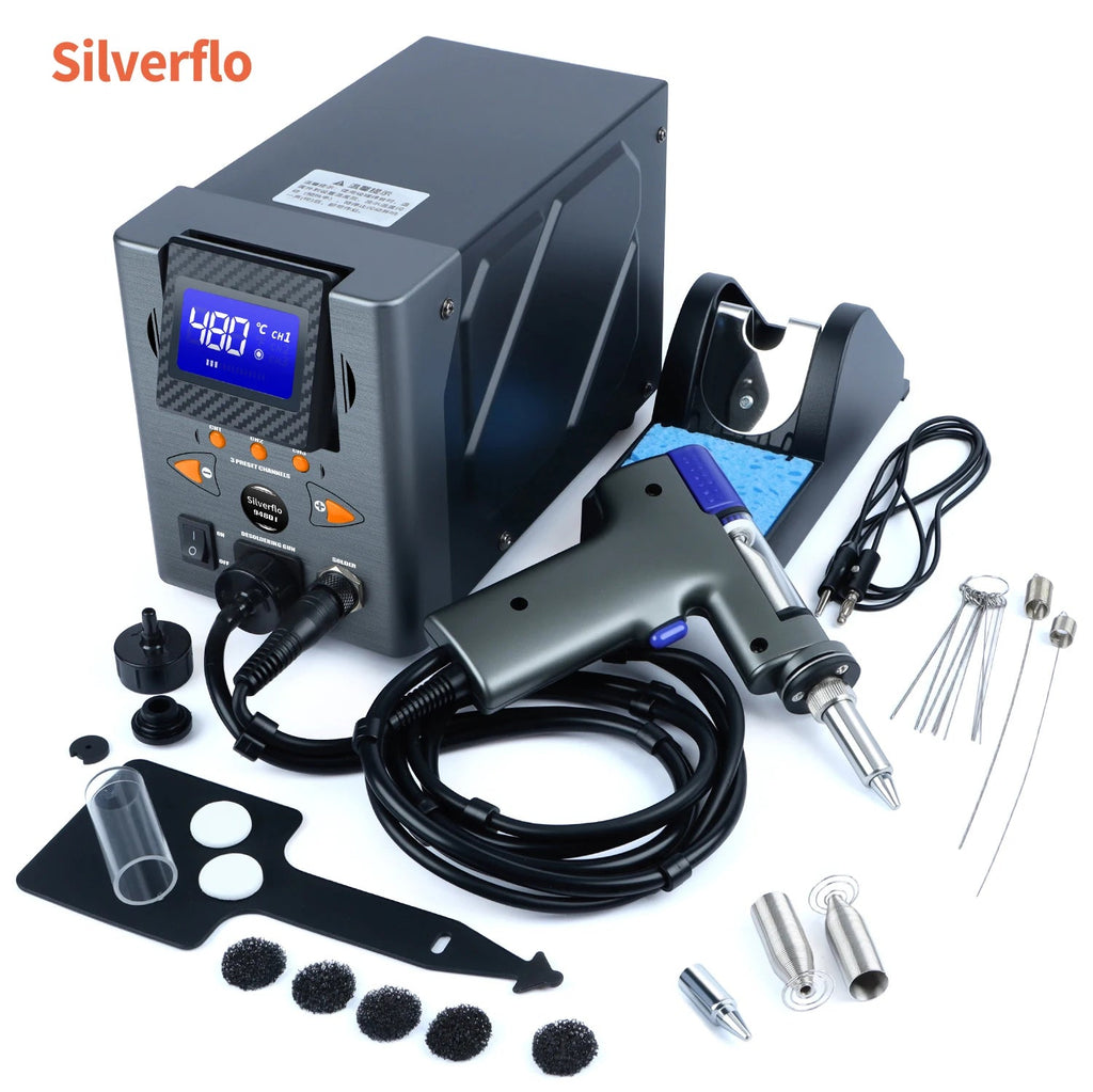 Silverflo 948D-I Desoldering Station 110W Suction Tin Gun Soldering Suction - Tango's TechSilverflo 948D-I Desoldering Station 110W Suction Tin Gun Soldering SuctionTango's TechTango's Tech