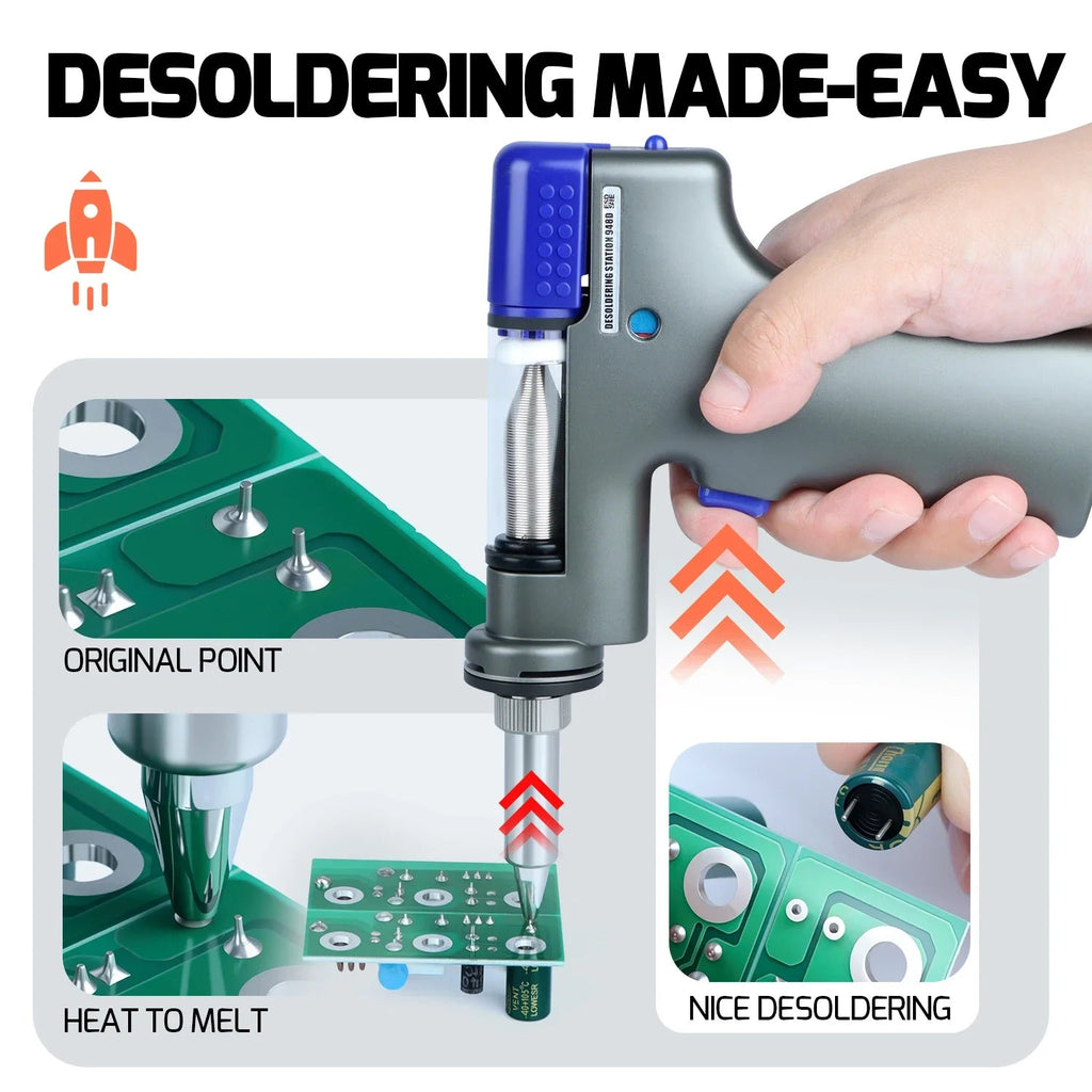 Silverflo 948D-I Desoldering Station 110W Suction Tin Gun Soldering Suction - Tango's TechSilverflo 948D-I Desoldering Station 110W Suction Tin Gun Soldering SuctionTango's TechTango's Tech