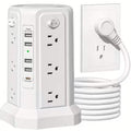 Surge Protector Tower 1800J with 4 USB A Ports, USB C (PD18W) Port, 12 AC Outlets and 10FT Cord - Tango's TechSurge Protector Tower 1800J with 4 USB A Ports, USB C (PD18W) Port, 12 AC Outlets and 10FT CordBatteries & Power AccessoriesDailySaleTango's Tech