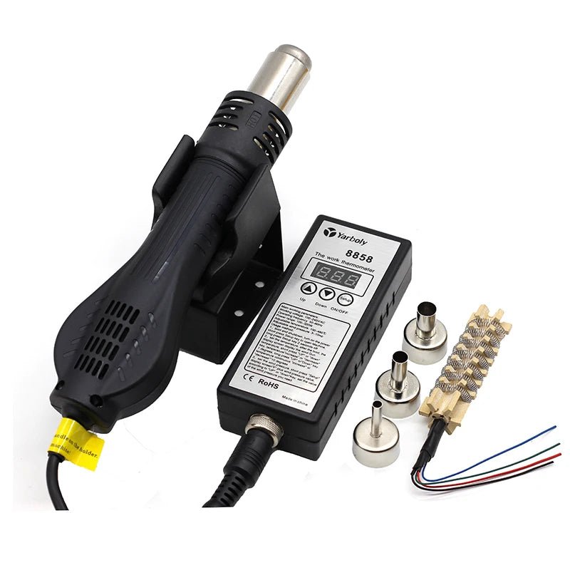 Yarboly 8858 Hot Air Rework Station — Portable Digital Desoldering Heat Gun, 100-650W up to 500°C - Tango's TechYarboly 8858 Hot Air Rework Station — Portable Digital Desoldering Heat Gun, 100-650W up to 500°CTango's TechTango's Tech
